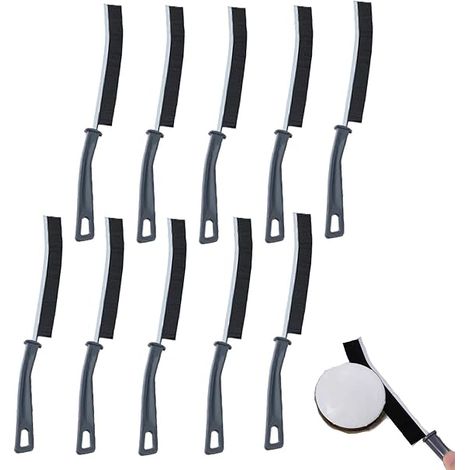 Brosse de Nettoyage Interstices 10 pièces, Brosse étroite Longue pour Rails fenêtres, Coins Cuisine, Plastique étanche et Anti-Rouille, Outil ménage précis (1/5)