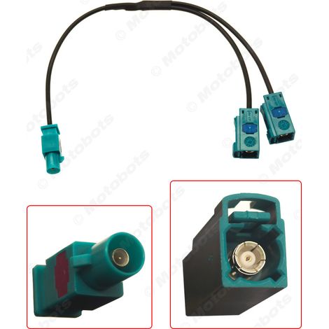 Compatible avec le câble de connexion d'antenne FAKRA-Z mâle vers 2 FAKRA-Z femelles et le câble adaptateur d'antenne radio FM de voiture (1/4)
