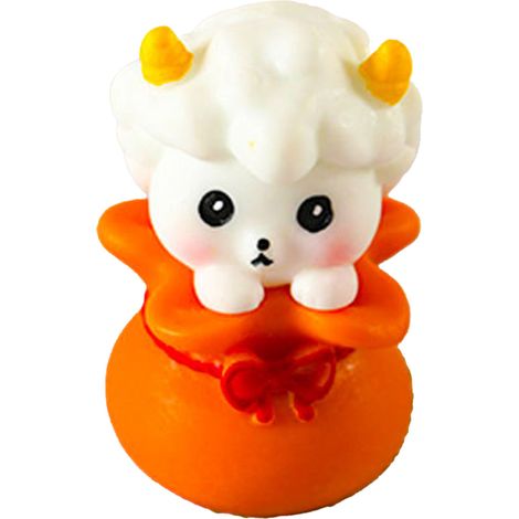 Ornement de jardin résine Petit mouton décoratif sac porte-bonheur Nouvel An artisanat miniature animal mignon (1/5)
