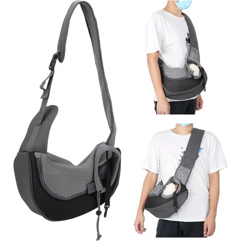 Cat/Dog Carrier Bag, 37 X 30 X 22cm Pet Carrier Hand Free Sling Carry Bag, Small Dog Travel Carrier with Adjustable Shoulder Strap and Breathable Mesh Pouch (1/5)