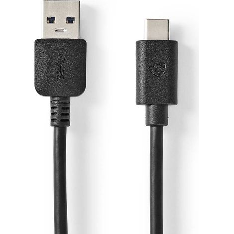 Cavo usb usb 32 gen 2 usb a maschio usb c maschio 60 w 10 gbps nichelato 100 m rotondo pvc nero scatola