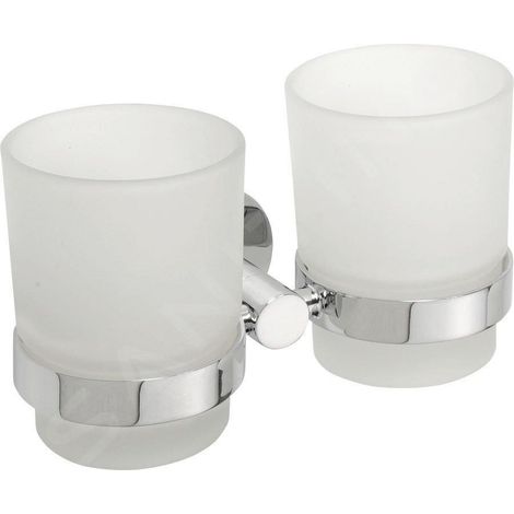 Sapho X-Round - Porte-verre double, verre/chrome XR902 (1/2)