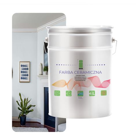 PITTURA MURALE IN CERAMICA LAVABILE BIANCO AZZURRO 10L PLAMOODPO (1/5)