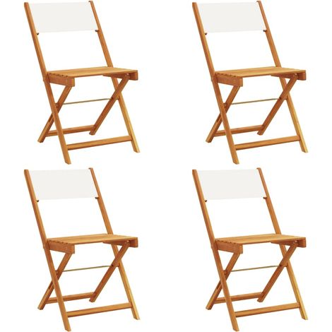 Maison Exclusive - Gartenstühle 4 Stk. Klappbar Cremeweiß Stoff u (1/5)