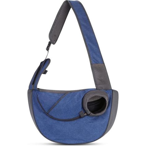 Hundetragetasche aus Leder mit Vordertasche und Gurt, atmungsaktive Reisetasche für kleine Haustiere - Crezuo