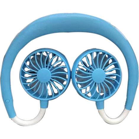 Ventilateur Col - Double Flux D'air - Moteur Silencieux - Réglable 360° - Batterie Rechargeable USB - Pour Extérieur Jardin Cyclisme Randonnée - 1 Pièce (1/5)