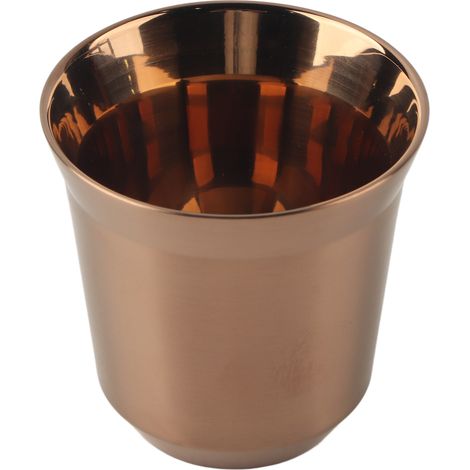 Tasse à café isotherme 80ml en acier inoxydable 304, double paroi résistante à la chaleur, idéale pour camping et pique-nique, couleur rose doré (1/5)