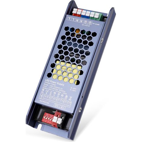 Transformateur 220V 24V LED 100W Alimentation Transfo 4,17A Adaptateur Conducteur à Tension Constante Basse Tension, Ultra-Mince Convertisseur pour Bande Lumineuse LED MR16 G4 (1/5)