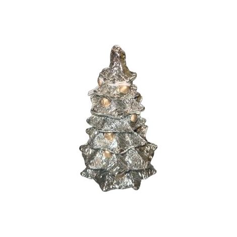 ALBERO NATALE IN RESINA ARGENTATA MARCHETTI, 6X6X9.5 CM