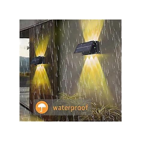 LED-Solar-Wandleuchte für den Außenbereich, regensicher, wasserfest, für Garten und Hof, intelligente Lichtsteuerung, verstellbar