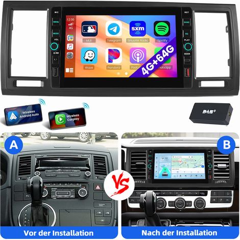 Android 15 Autoradio GPS Carplay Pour VW T6 Transporter Multivan 2016-2021 2+64G DAB