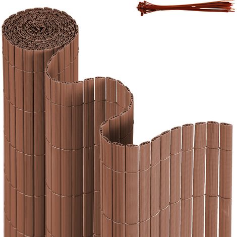TolleTour Canne in PVC per giardino, balcone e terrazza – Frangivista e frangivento, stabile e facile da tagliare Marrone 140 x 300cm