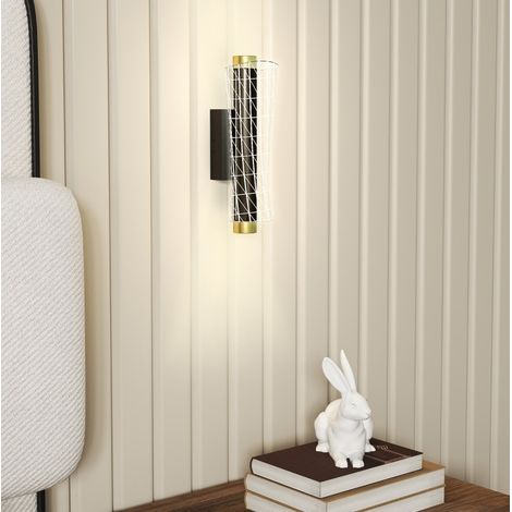 Aplique de pared LED de 2 piezas diseño geométrico negro metal (1/5)