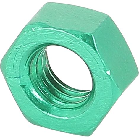 Blister de 5 Écrous Hu M8 P40 OA Vert DIN 934 (1/2)
