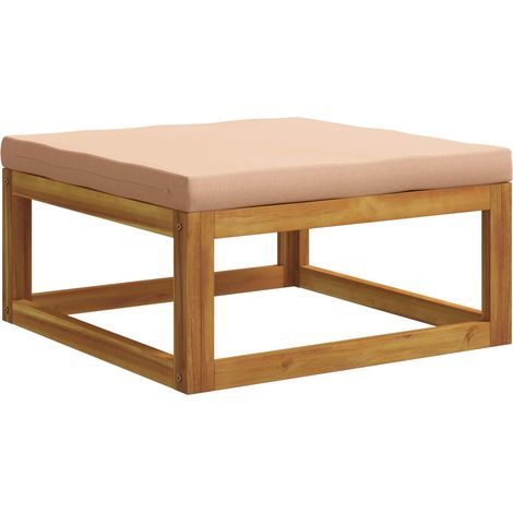 Sectional Footrest with Cushions 100% polyester Solid Acacia vidaXL