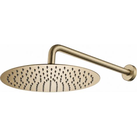Pommeau de tête rond 10 pouces or brossé avec bras mural encastré douche 32,5 × 31,5 × 8 cm 1,5 kg – Livraison gratuite (1/4)
