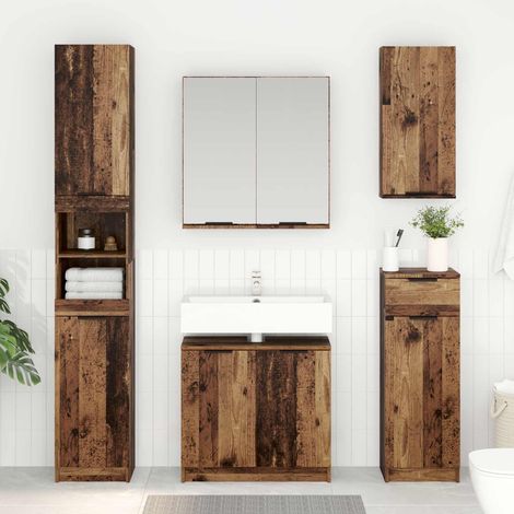 Gabinete de Baño con puerta Madera Vieja 64,5 x 33,5 x 59 cm