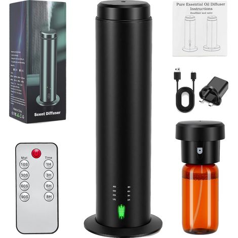 Diffuseur d'huiles essentielles, technologie sans eau, fonctionnement silencieux, noir (1/2)