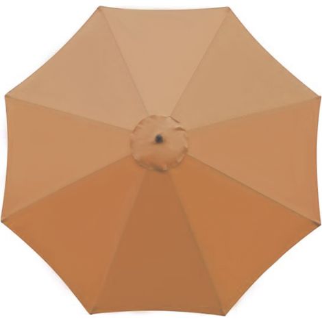 Auvent de remplacement pour parasol de terrasse, 9,8 pieds, 8 nervures, couverture supérieure de cour de marché, facile à installer, kaki