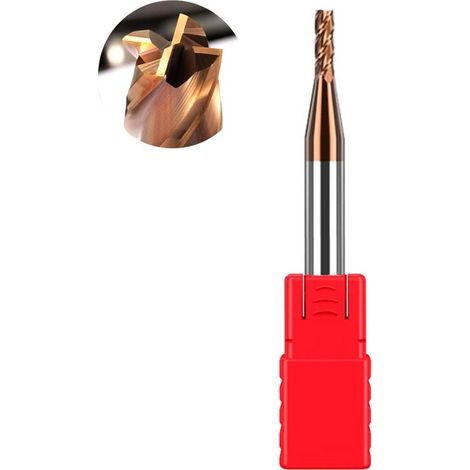Fraise à queue VHM 2 mm en métal dur, revêtement AlTiN 55 HRC, 4 coupes, perçage, fraisage, simple, immersion, CNC, carbure de tungstène (1/5)