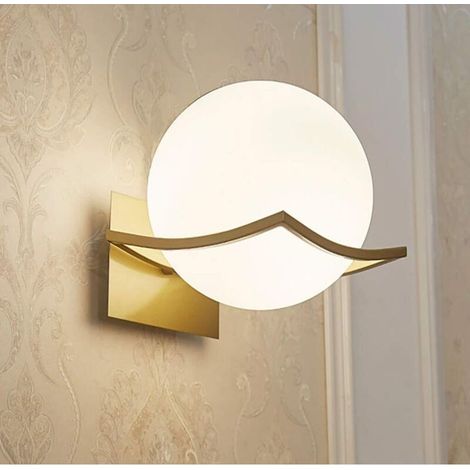 – Applique murale chambre en verre doré – Abat-jour E27 – Éclairage intérieur décoratif – Installation facile – Pour salon, salle de bain (1/4)