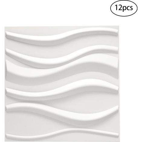 12pcs PVC Textured 3D Wall Panels Decorative Tiles (1/5)