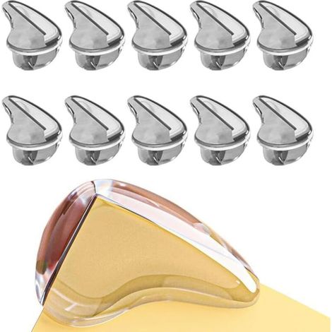 Lot de 10 protections d'angle épaisses en forme de goutte pour enfants avec forte adhérence pour coins pointus