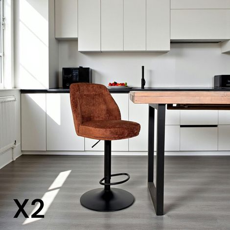 Tabouret bar réglable rouille avec dossier (lot de 2) IENA (1/5)