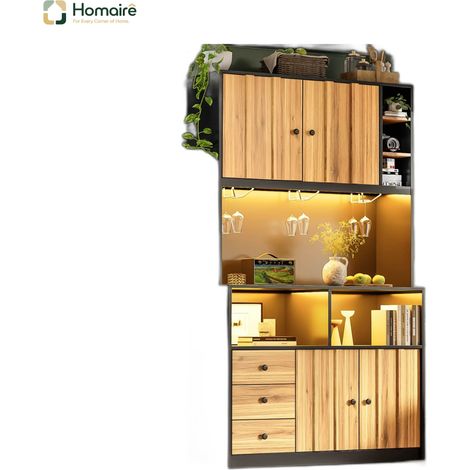 schwarz Sideboard aus MDF 100 x 40 x 180 cm HOMAIRE (1/5)