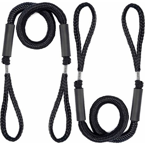 Memkey – Cordon élastique d'amarrage 124 cm – Longueur étirée 170 cm – Pour kayak, jet ski, bateau à moteur – Lot de 2 cordons