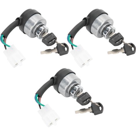 3 elektrische Türschlösser mit 4-adrigem Zündschalter und Schlüsseln für Motoren 168F/170F/GX160/GX200/GX210 (1/5)