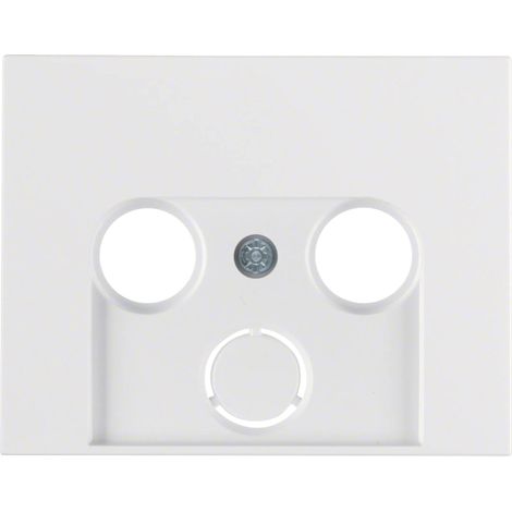 Cover con presa per TV a 2 o 3 uscite della serie “Berker K1” IP20 55,5x70,5x7mm colore bianco polare