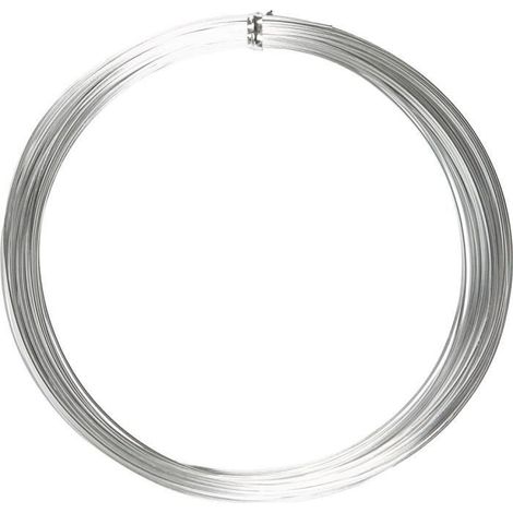 Creotime fil aluminium 16 m rond rond 1 mm argent