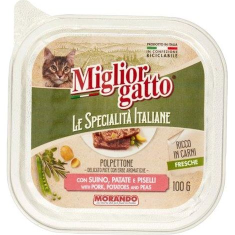 MIGLIOR GATTO POLPETTONE CON SUINO. PATATE E PISELLI 100GR