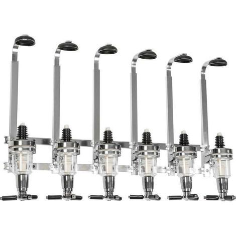 Porte-Bouteille Distributeur de Boisson Alcool Vin Mural Bar Pro Acier Pour 6 Bouteilles (1/4)