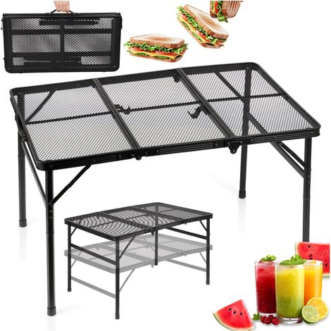 Klappbarer, ausziehbarer Camping- und Gartentisch 2-in-1 90x60cm (1/5)