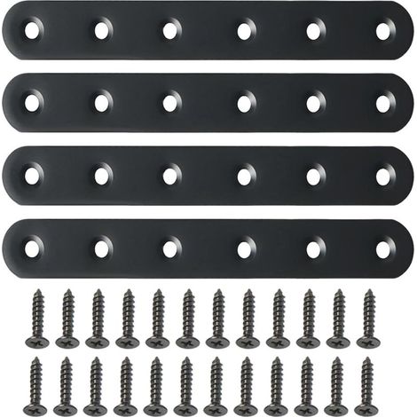 4 Équerres d'Angle Plates et Droites, 15 CM, Supports D'angle Plats Pratique, Équerre Plate avec Vis, Pour Chaise en Bois, Planche, Fenêtre, Meuble (1/5)