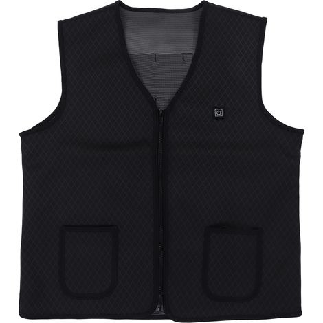 Gilet chauffant électrique USB réglable 3 niveaux de chaleur pour homme femme taille L