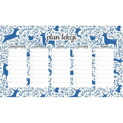 Piano di lezione magnetico Foresta Blu 45x26CM