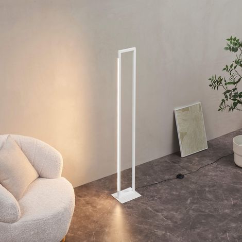 Weiße Stehleuchte mit schwenkbarem Fuß und integriertem Dimmer 140 cm - Laka