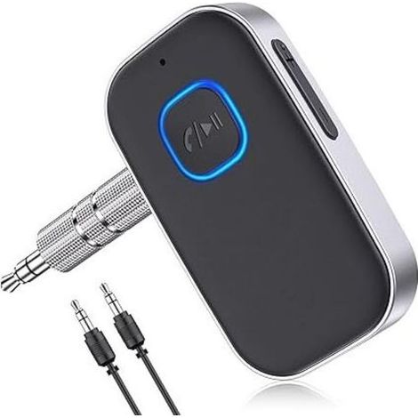 Ricevitore Bluetooth 5.3 per auto, adattatore Bluetooth per auto, jack AUX da 3,5 mm con riduzione del rumore wireless per autoradio/stereo per auto/cuffie cablate/altoparlante/vivavoce (1/5)