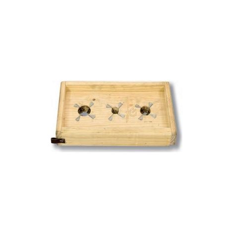 Tagliere per olive 3 fori 330x170 mm con lame in acciaio inox 20980