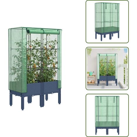 Jardinière surélevée avec housse aspect rotin 80x40x140 cm - Jardinière Surélevée - Jardinières Surélevées - Jardinière Surélevée De Jardin - Lit À Fleurs De Jardin Surélevé (1/5)
