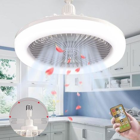 Lampe Ventilateur Plafond,Luminaire Ventilateur Plafonnier,E27 Lustre Ventilateur de Plafond,Ventilateur de Plafond Silencieux Avec Lumiere et Telecommande,Ventilo Plafond Avec Lumière (gris) [Classe