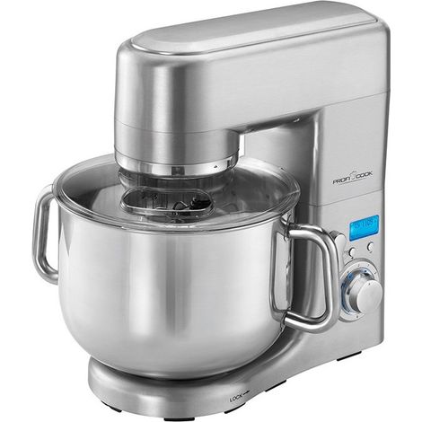 Robot pâtissier 10L 1500W – Moteur professionnel – 8 vitesses – Bol inox avec 2 poignées – Crochets pour pâtes lourdes et légères – Proficook