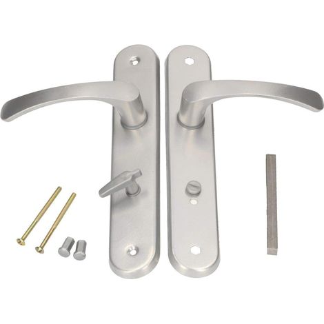 Kotarbau – Poignée de porte intérieure 90 mm – Aluminium argent – Adaptée portes gauche/droite – Installation simple avec accessoires fournis