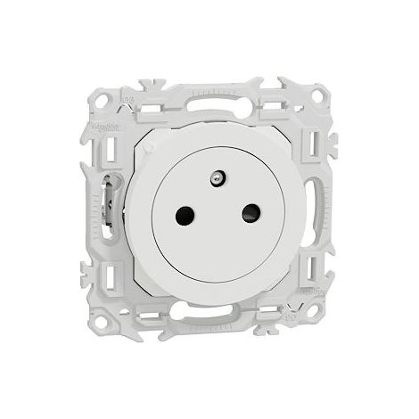 Presa 2P+T a filo con staffe Odace morsetti automatici - bianco gesso - SCHNEIDER - S925052 (1/2)