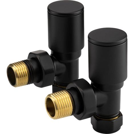 Vannes de radiateur coudées pour sèche-serviettes Noir 15 mm (1/5)