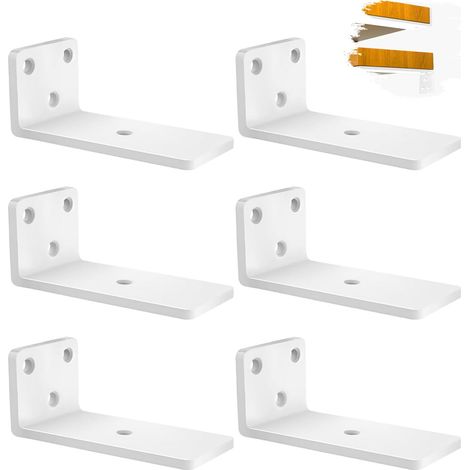 6 Pièces Supports D'étagère Flottants 12,7 cm, Equerre Charge Lourde Avec Vis Et Ancrages Assortis, Equerre Etagere Murale Métal Maximale de 70kg (1/5)