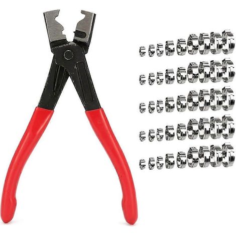 Kit de 45 pinces à colliers de serrage à une oreille, en acier inoxydable, pour tuyaux de 5,8 à 24,1 mm. (1/5)